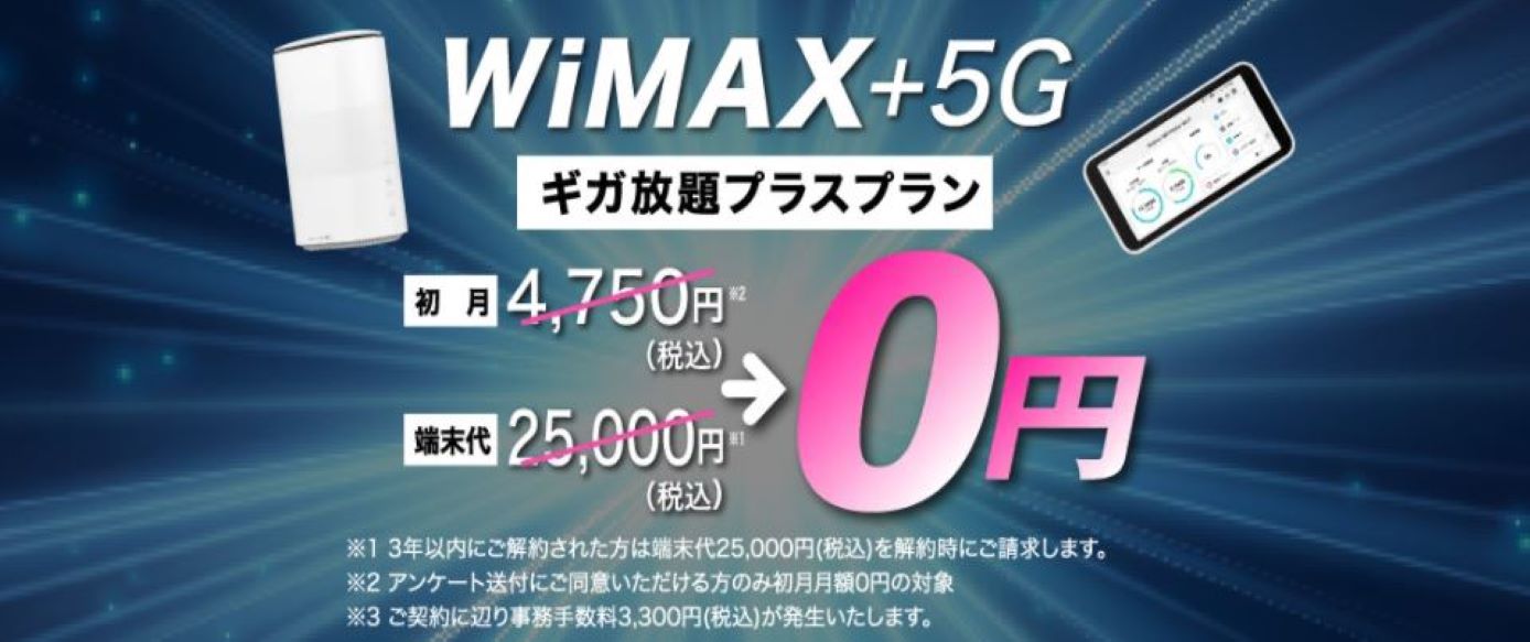 カシモワイマックスのギガ放題プラスプランの料金