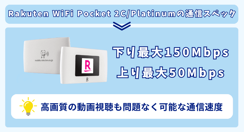 Rakuten WiFi Pocket 2C/Platinumの詳細