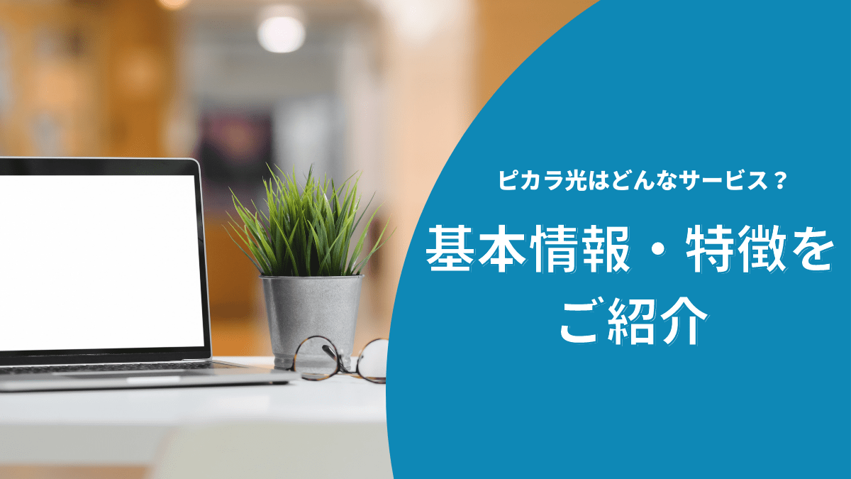 ピカラ光の料金プラン・エリア・通信速度について