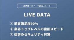 LIVE DATAは業界随一のデータ復元スピード