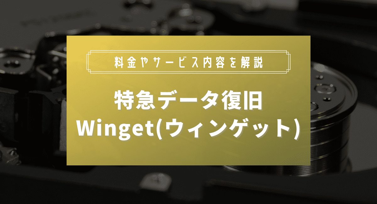 特急データ復旧winget(ウィンゲット)の料金やサービス内容を解説