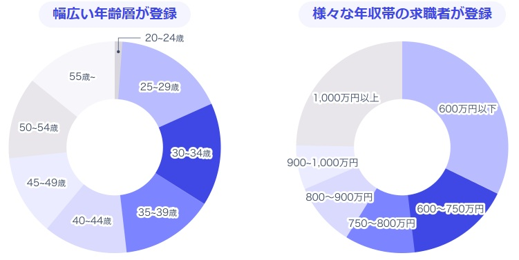 リクルートダイレクトスカウトの登録者データ