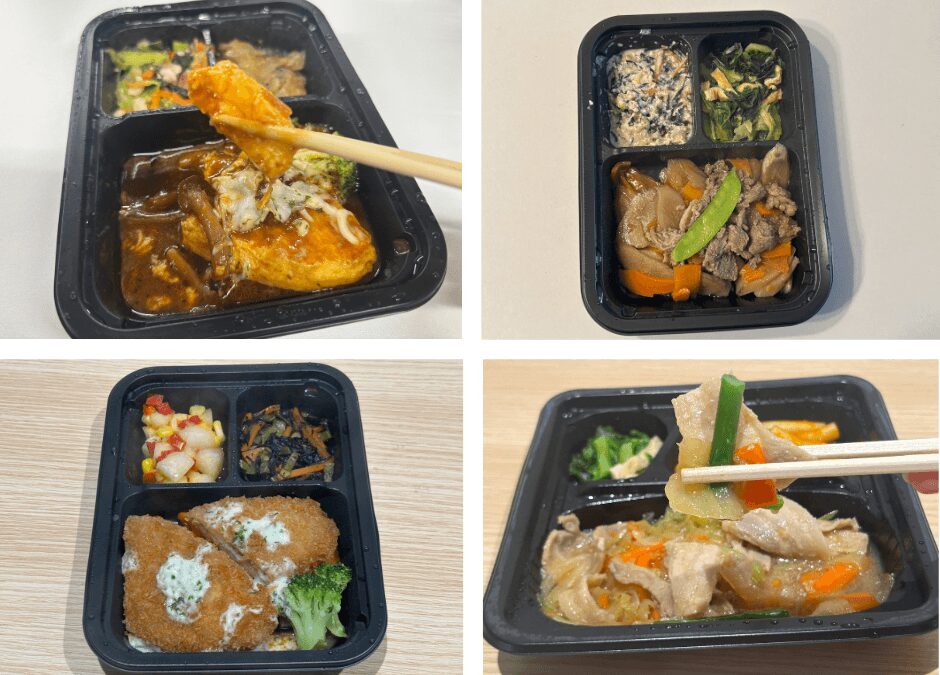 ヨシケイのシンプルミールを実食した様子