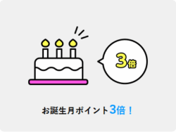 お誕生月はポイント3倍