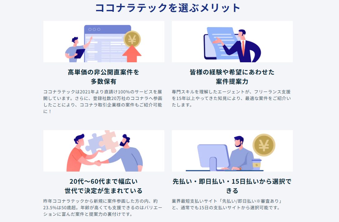 ココナラテックを選ぶメリット