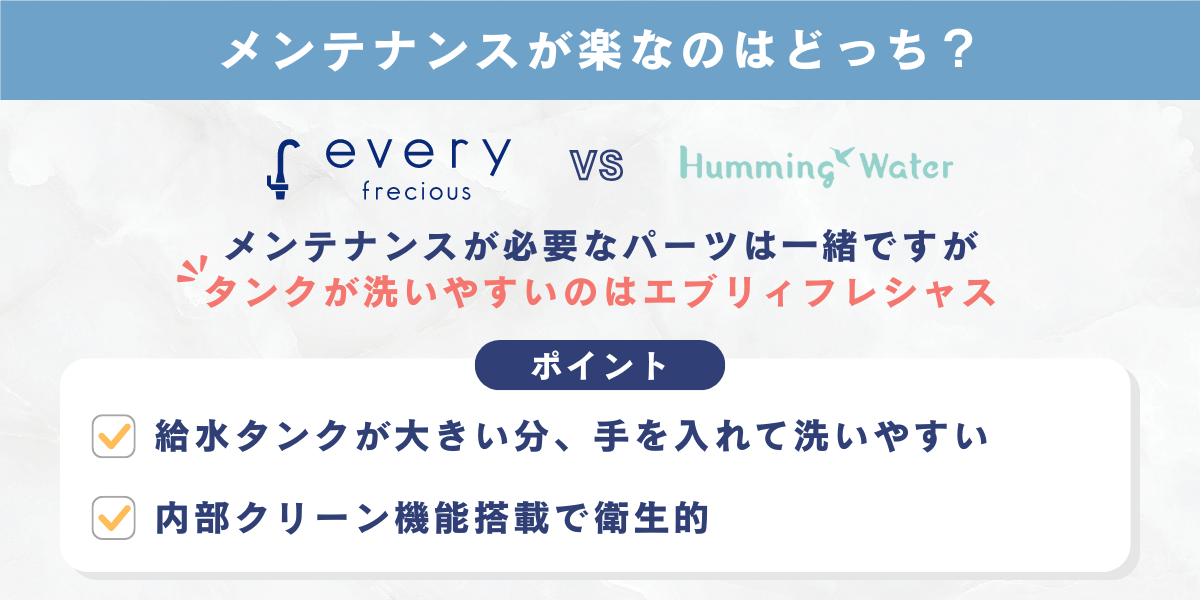 メンテナンスが楽なのはどっち？