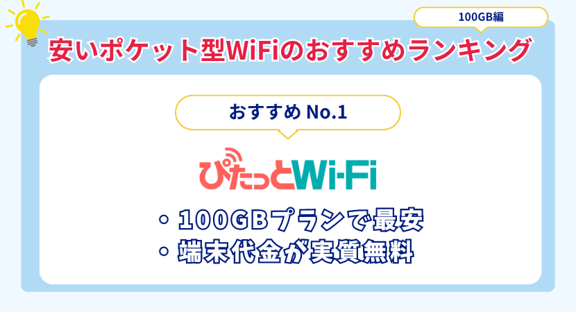 100GB使える安いポケット型WiFi