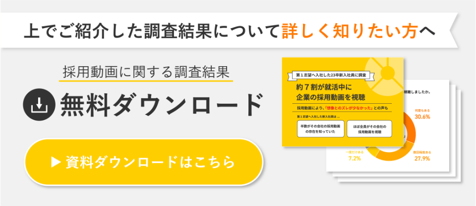 採用動画に関するアンケート調査のダウンロードページ