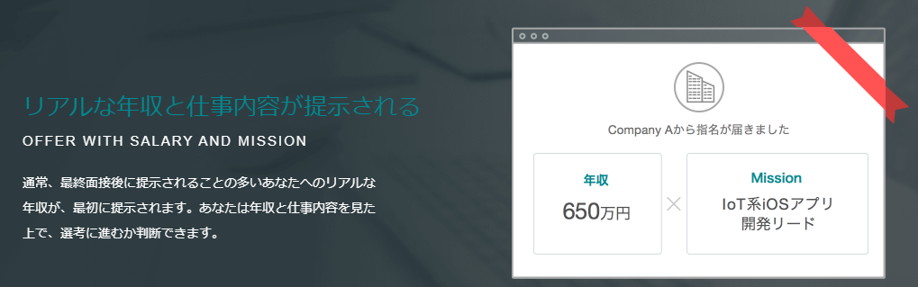 転職ドラフトの企業からの指名