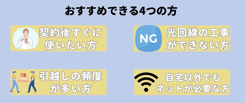 WiMAXホームルーターをおすすめできる方