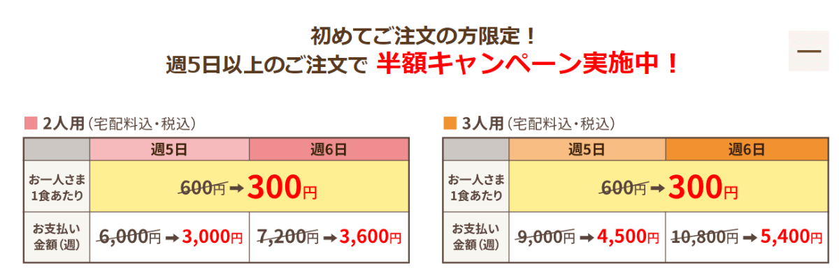 あっ！とごはんは初回限定で半額