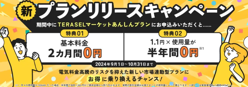 テラセル電気新料金プラン