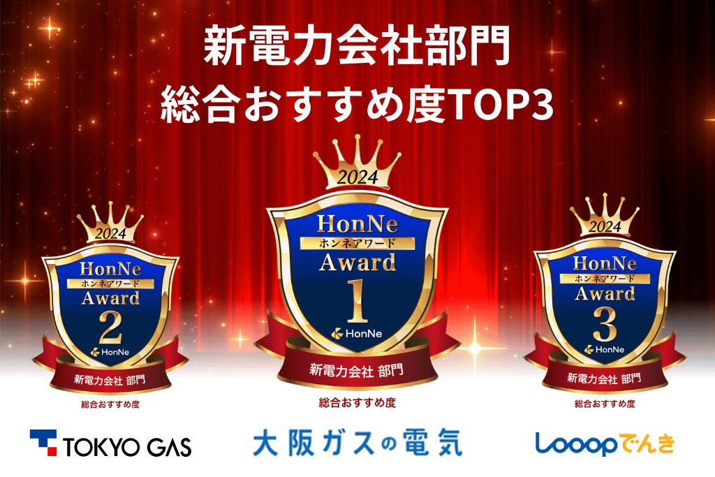 HonNeアワード2024新電力会社部門総合おすすめ度ランキング