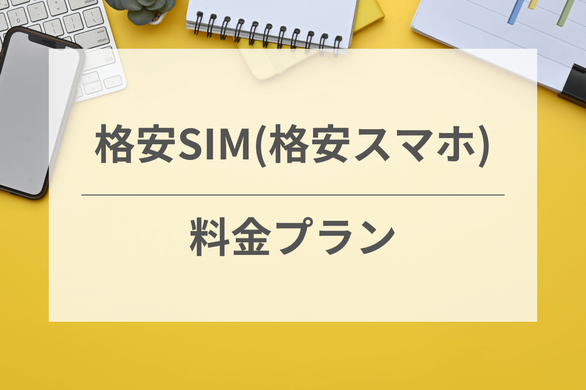 格安SIMの料金プランについて