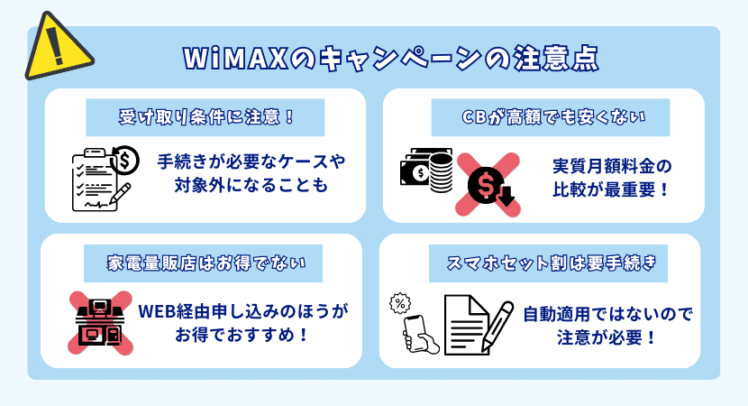 キャンペーン利用時の注意点