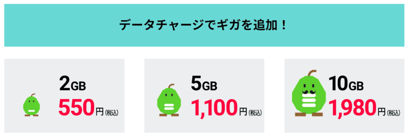 データチャージができる