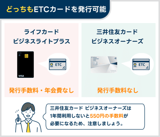 どっちもETCカードを無料で発行できる