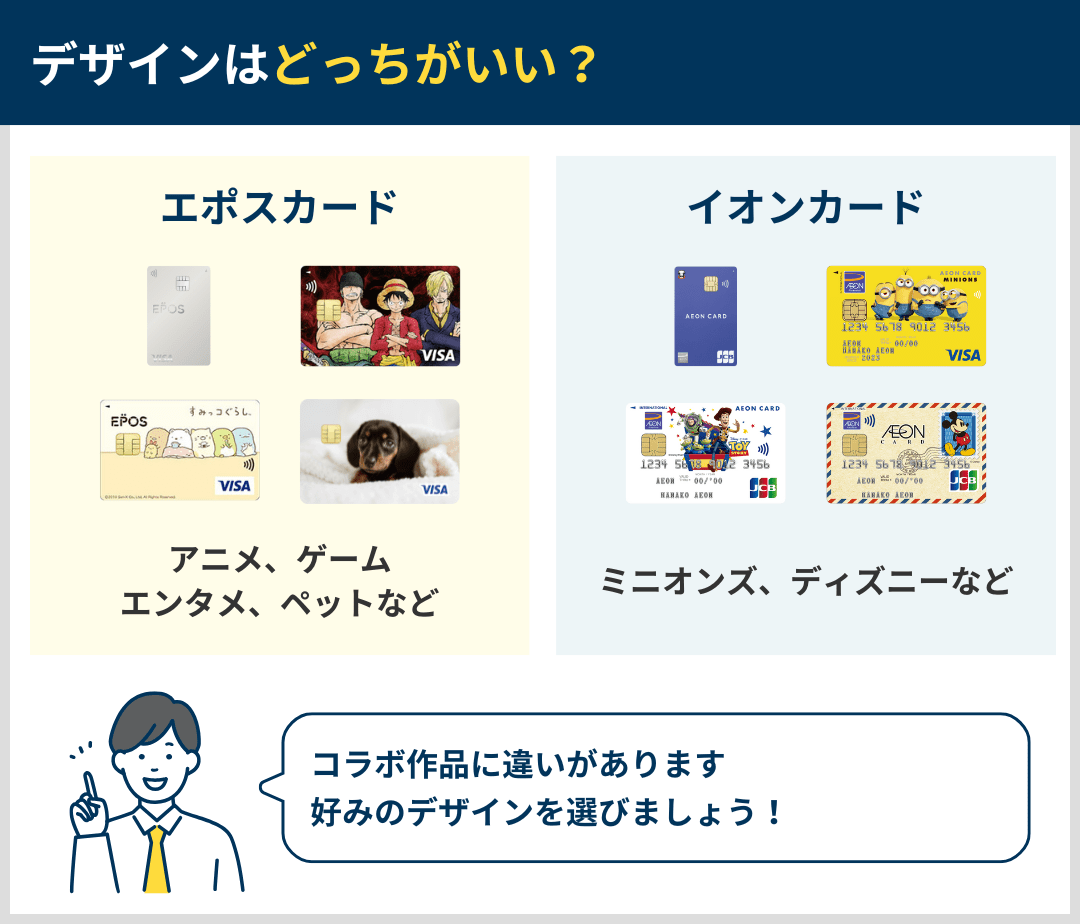 デザインの違いを比較