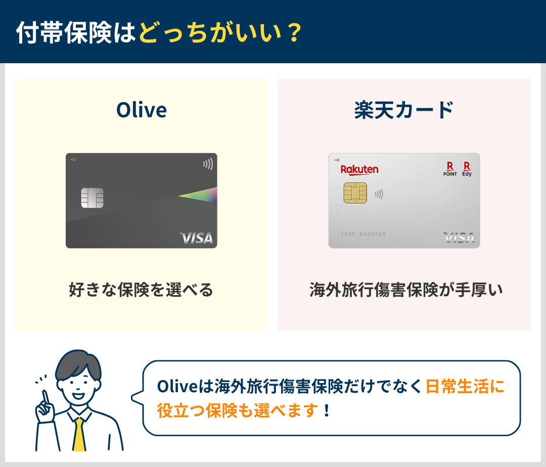 付帯保険の違いを比較