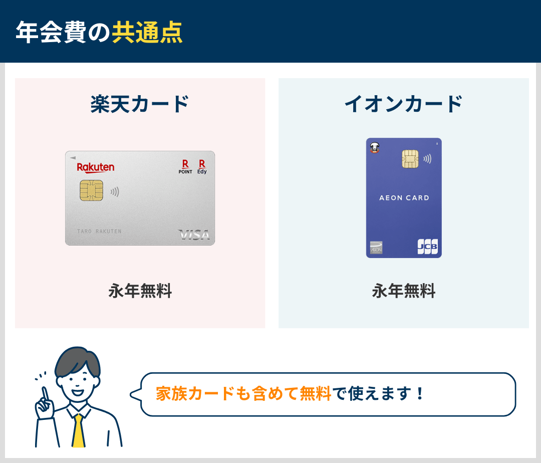 年会費の共通点