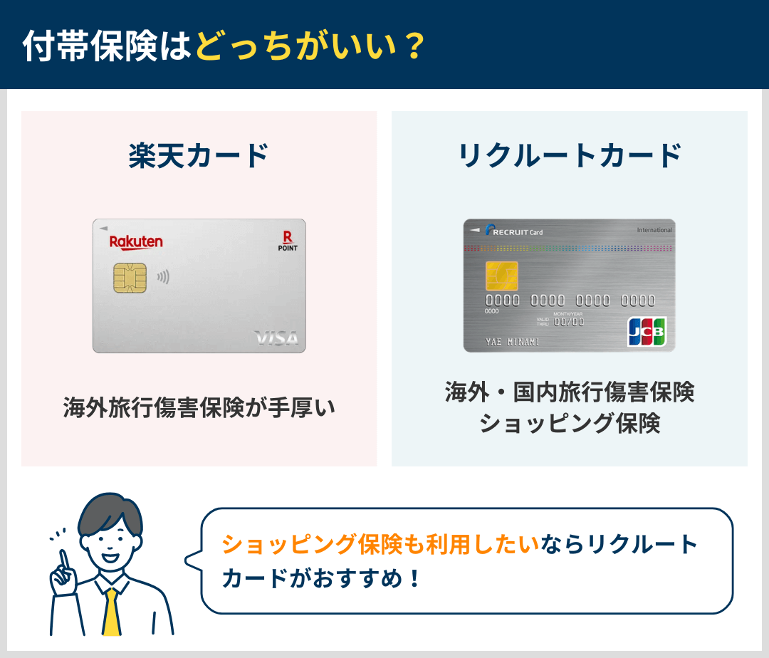 付帯保険の違いを比較