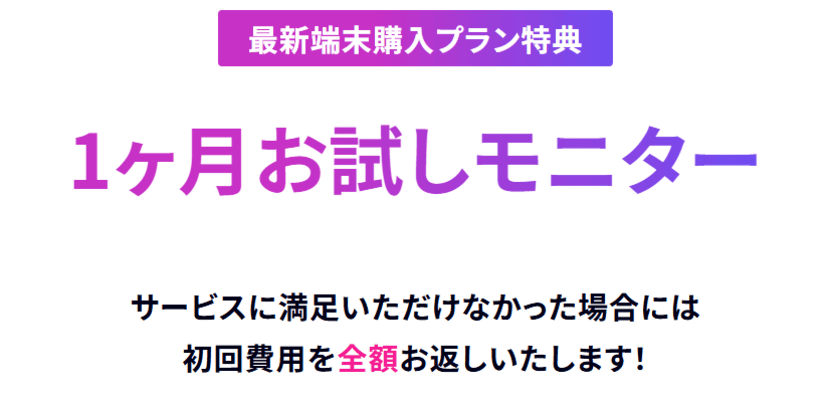 1ヶ月お試しモニター