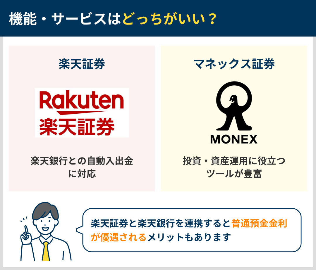 機能・サービスはどっちがいいか比較