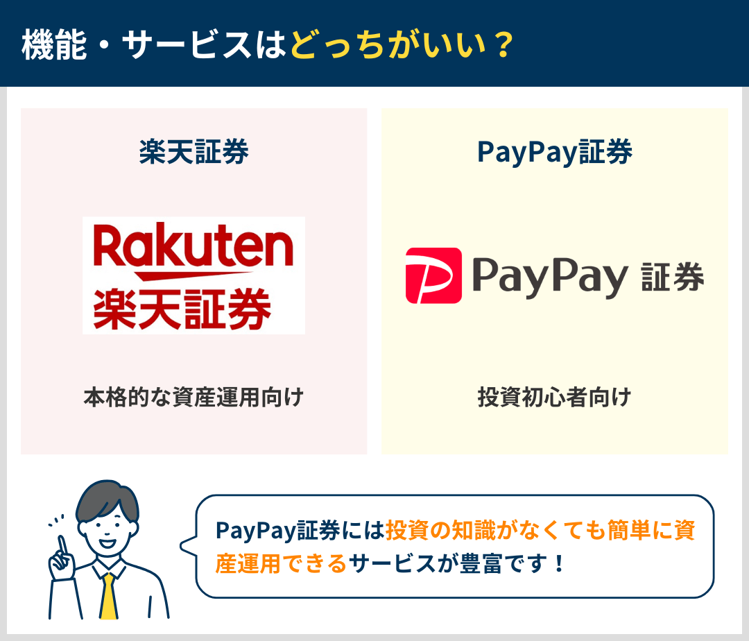 機能・サービスの違いを比較