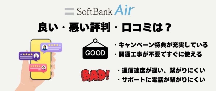ソフトバンクエアーの良い・悪い評判/口コミ