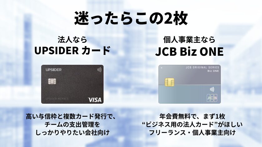 法人・個人事業主におすすめの法人カード・ビジネスカード