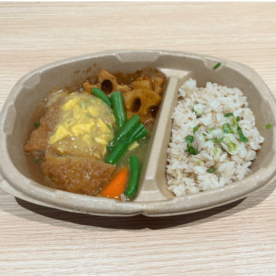 生姜ご飯ととんかつ卵とじ風