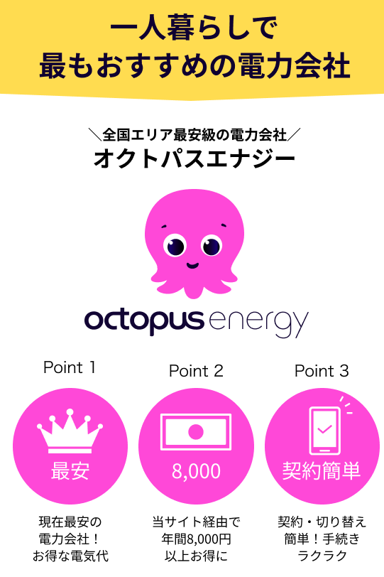 オクトパスエナジーのおすすめポイント
