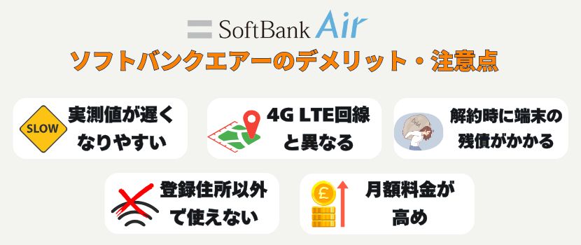 ソフトバンクエアーの評判・口コミから見た契約する際のデメリット・注意点