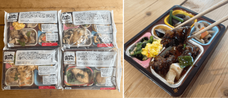 食宅便を試食している様子