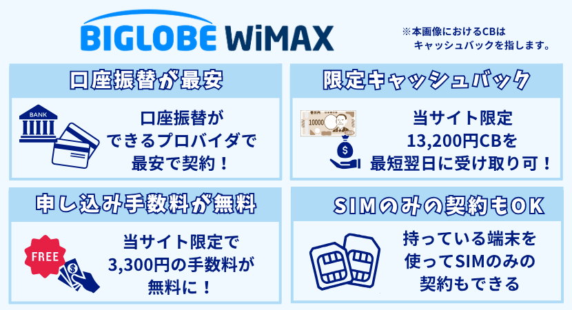 BIGLOBE WiMAXのおすすめポイント