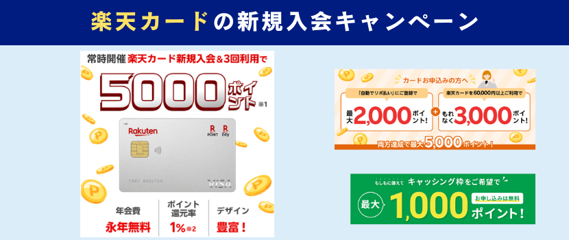 楽天カード新規入会キャンペーン情報