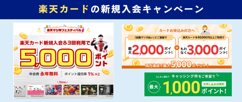 楽天カード新規入会キャンペーン情報