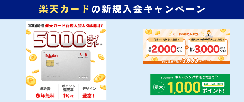 楽天カード新規入会キャンペーン情報
