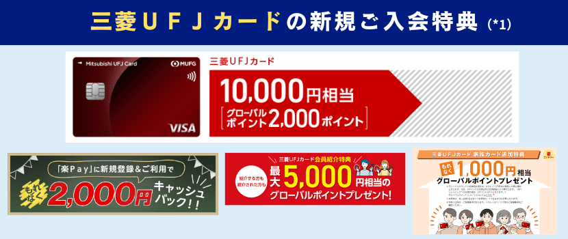 三菱UFJカードの新規入会特典情報