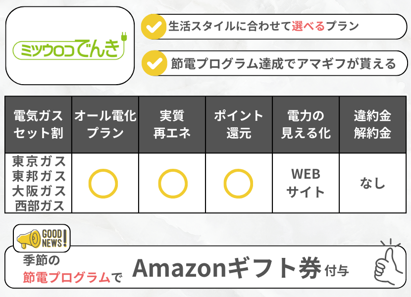 おすすめ電力会社のミツウロコでんき