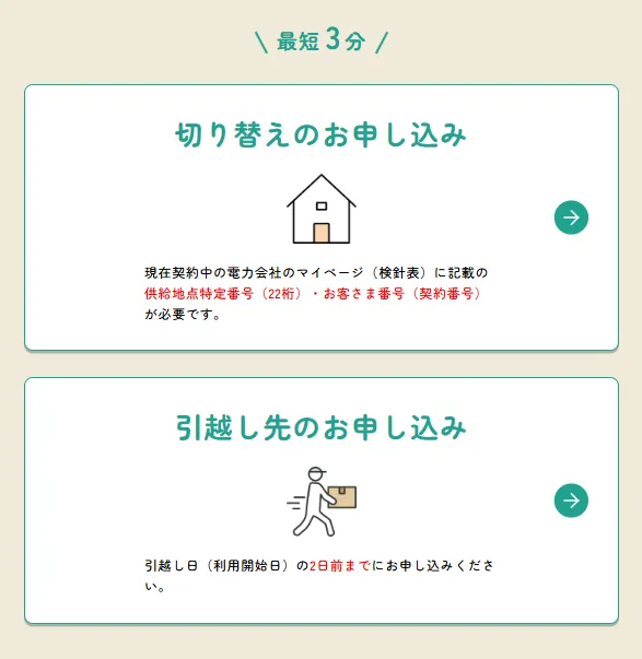 リボンエナジーの申し込み画面