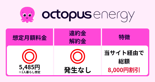 オクトパスエナジーの特徴