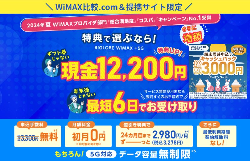 ビックローブワイマックスの期間限定キャンペーン