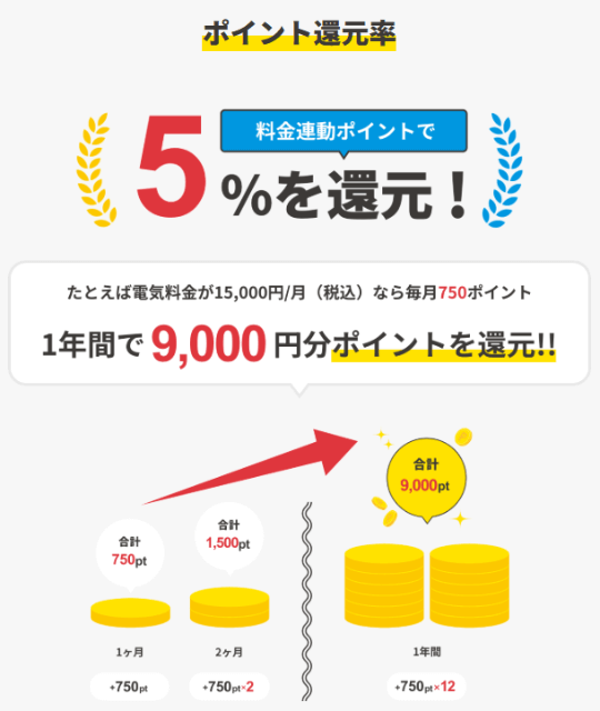 CDエナジーCDグリーンでんきのポイント還元について