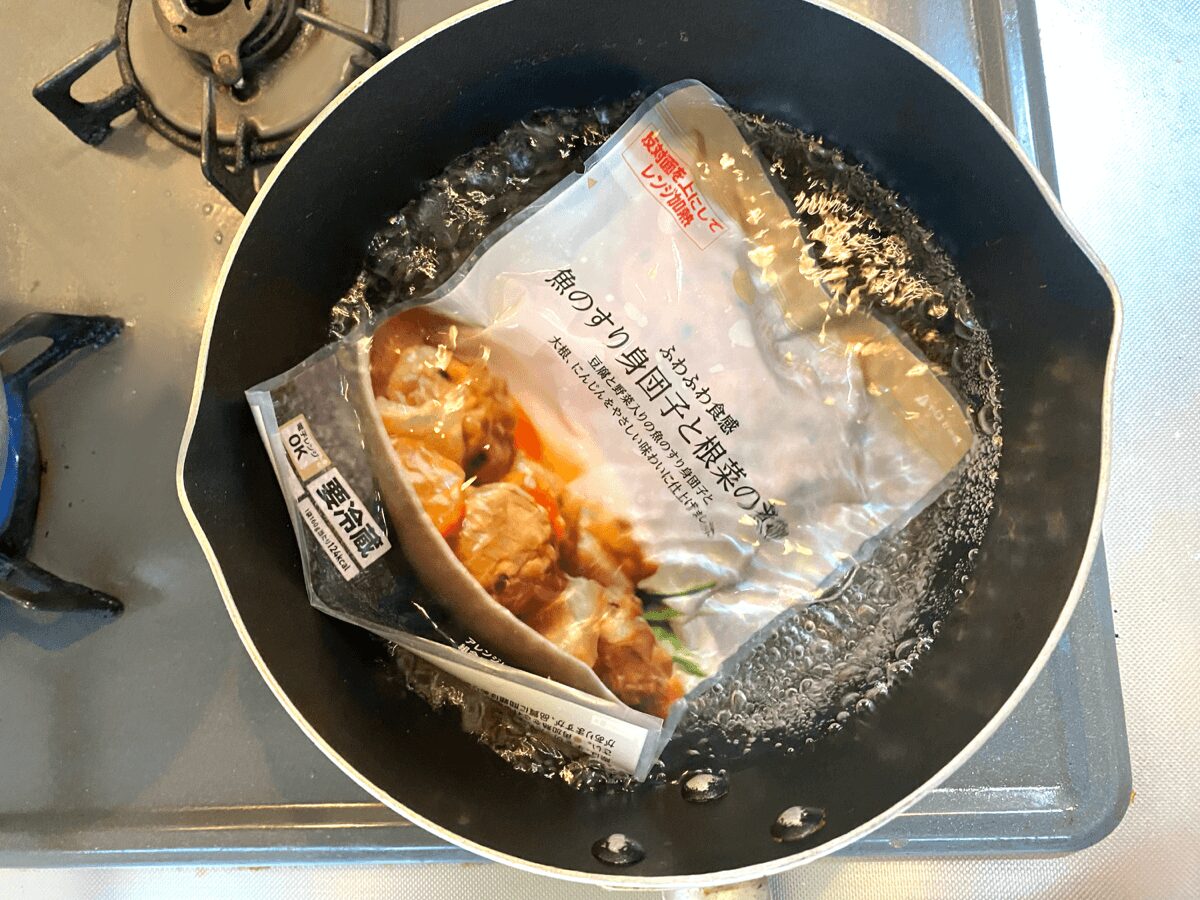 ふわふわ食感魚のすり身団子と根菜の煮物