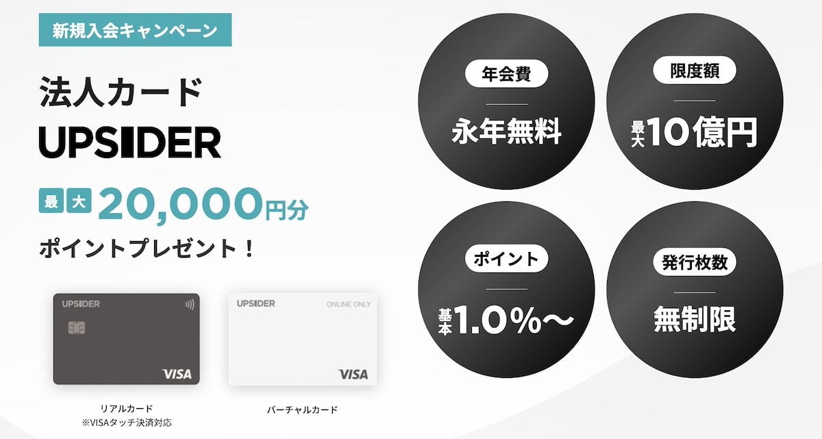 UPSIDERカードのキャンペーン概要