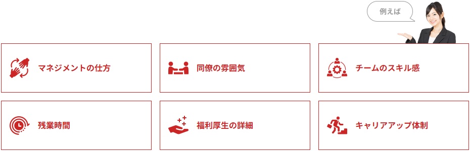 応募前に質問できる項目例