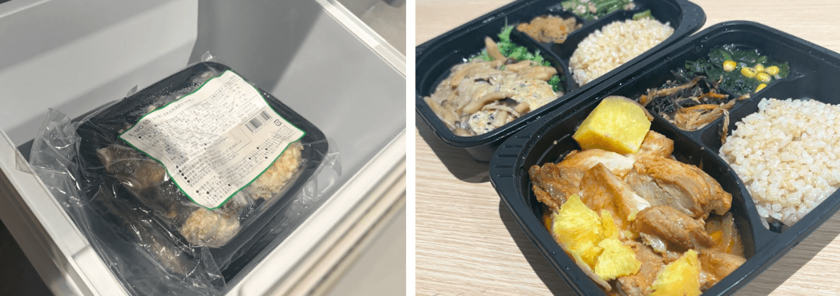 筋肉食堂DELIを試食している様子