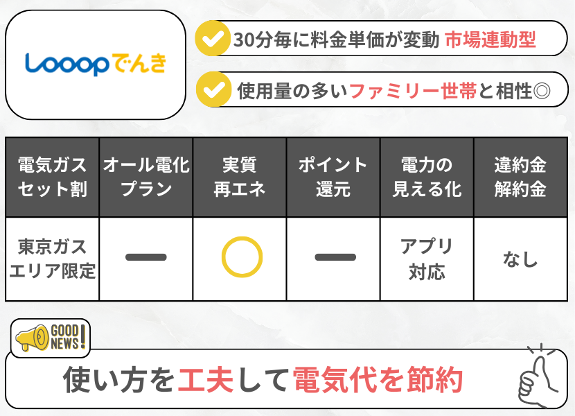Looopでんきの特徴フル