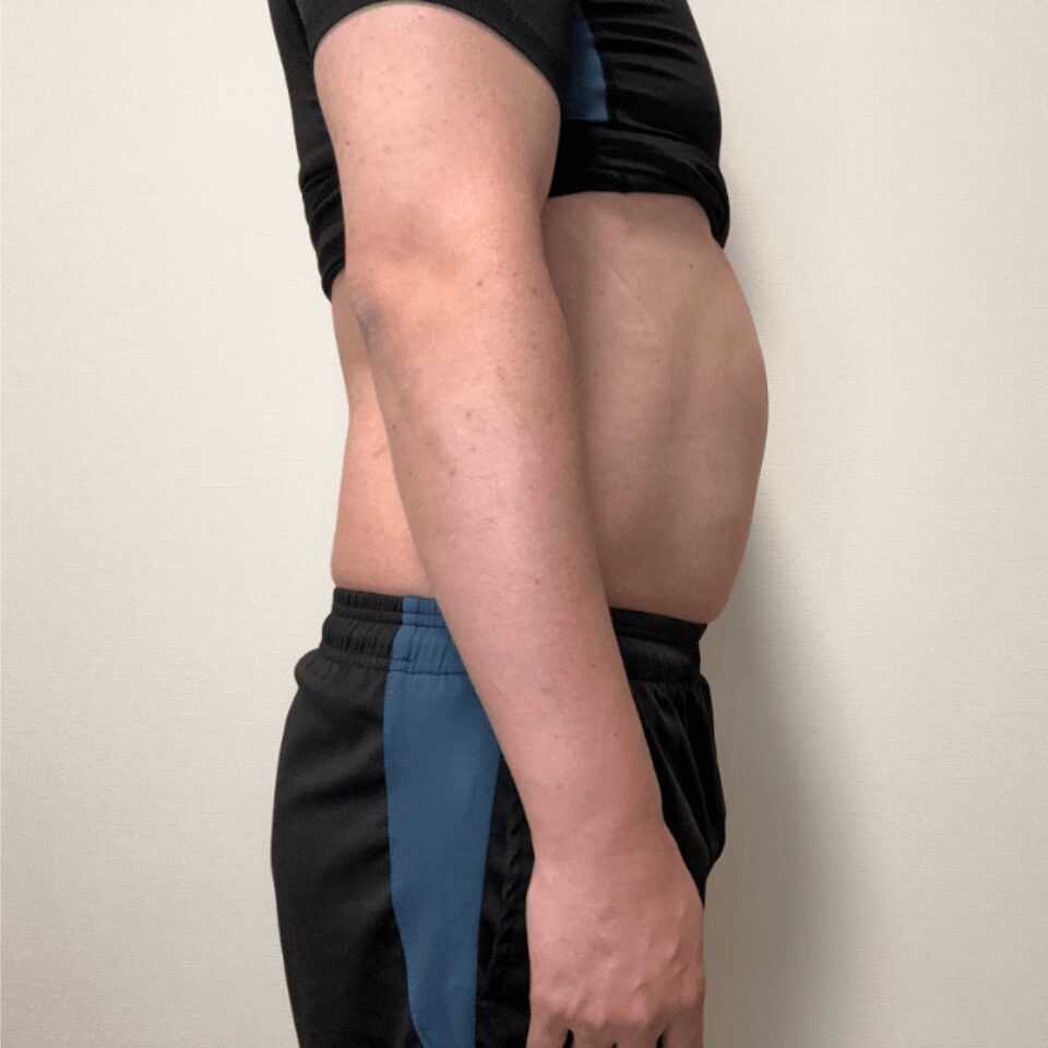 実食後の腹囲の写真